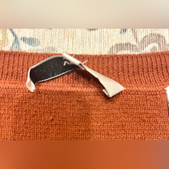 Vince. Woman’s Cotton Brown Pullover Cropped Sweater Wide Sleeve Large - Picture 6 of 10